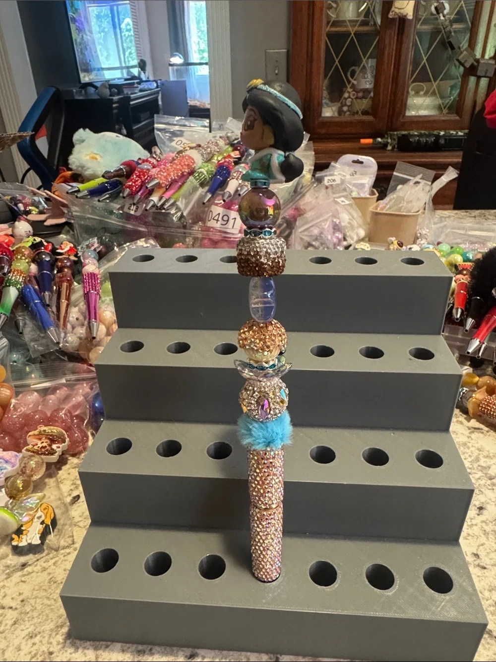 NWOT Disney Doorables Pixel Perfect Jasmine Beaded Pen Handmade by Me